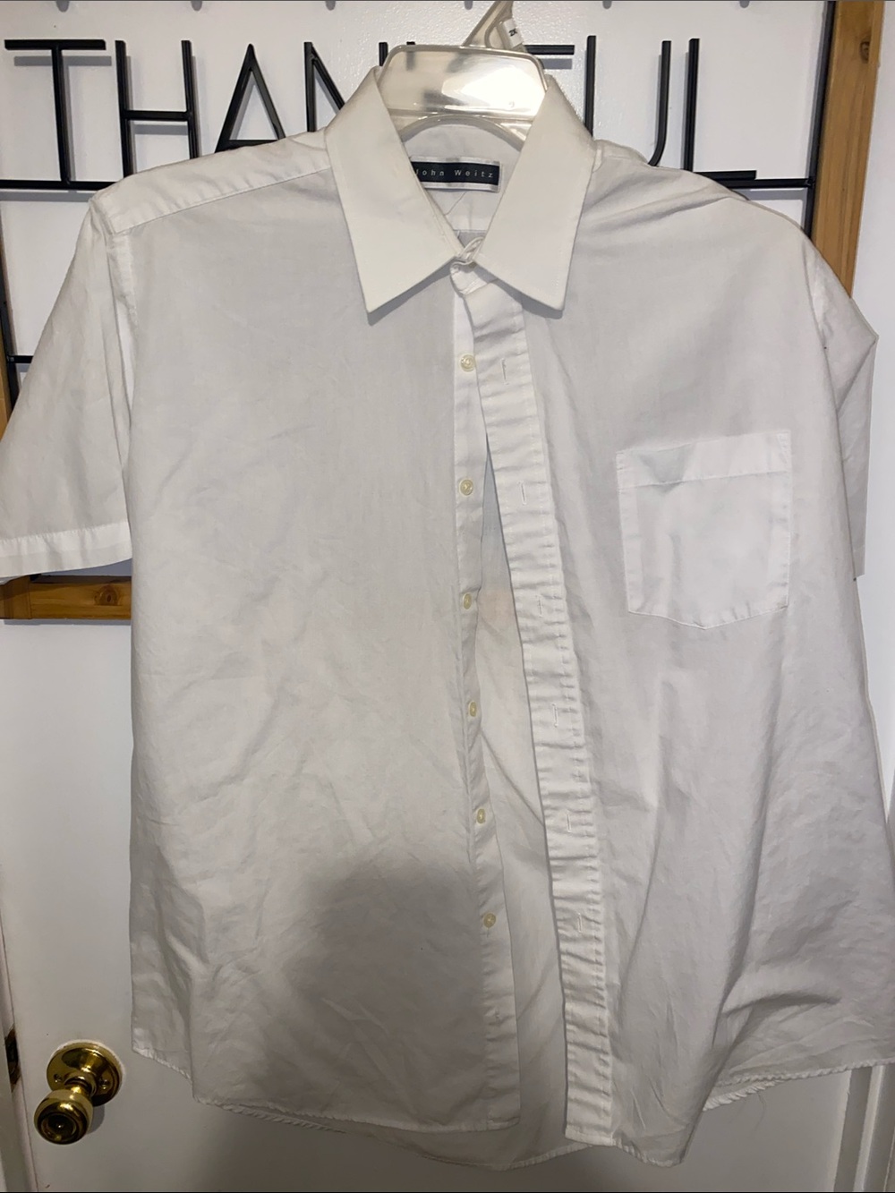 Classic White Short-Sleeve Dress Shirt by John Weitz